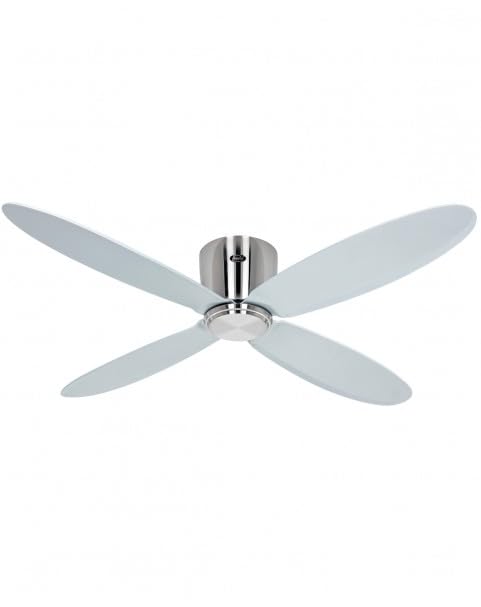 Ventilateur de plafond extra plat CasaFan 132 cm argent connecté pour salon moderne