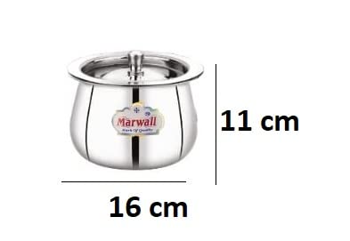 Image of Stainless Steel Handi with Lid for Serving and Storage of Ghee /Dhai /Milk etc. (1500ml)