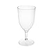 Party Essentials Hard Plastic One Piece 8-Ounce Wine Glasses, Clear, 8 Count