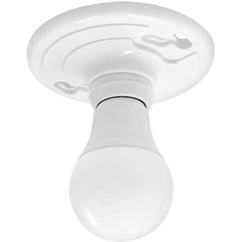 Maxxima MEW-LS510-02 Keyless Plastic Lamp Holder - One-Piece Medium Base, E26 Socket Outlet Box Mount, 660W, Ceiling Lighting thumb #7