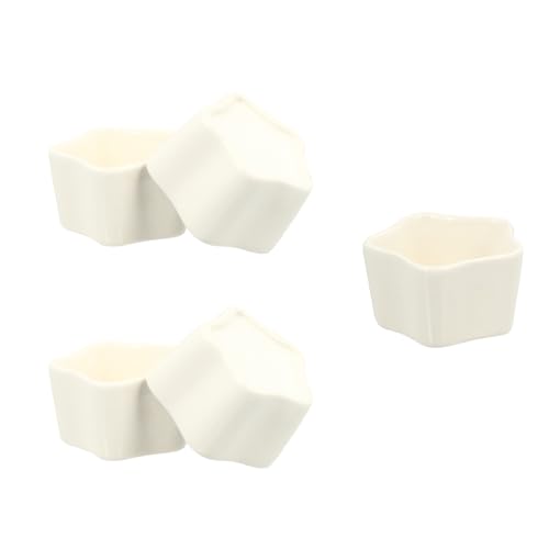 Amosfun 5pièces Lot De Ramequins à Mousse Et Pudding Verrines Céramique Pour Coupes à Dessert Moules Avec Design Simple