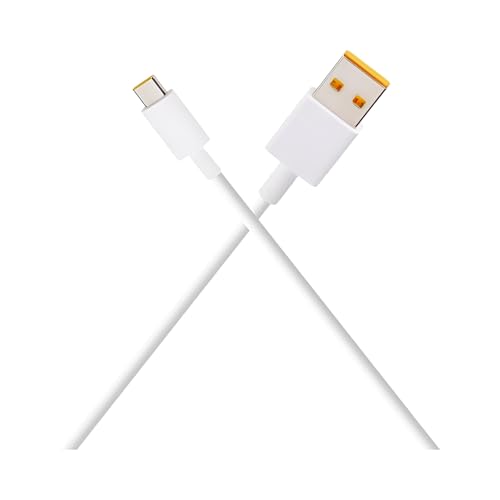 Image of 120W Original USB A to C Supervooc Charging Cable for Narzo 70 Turbo /13 /13 Pro Plus /12 Pro+ /12Pro /10 Pro+ /9 Pro /8 /7 /60 Pro /50 Pro /30 /C25 /Xt /Xt 730G |Support 80W Superdart Quick Charge, White