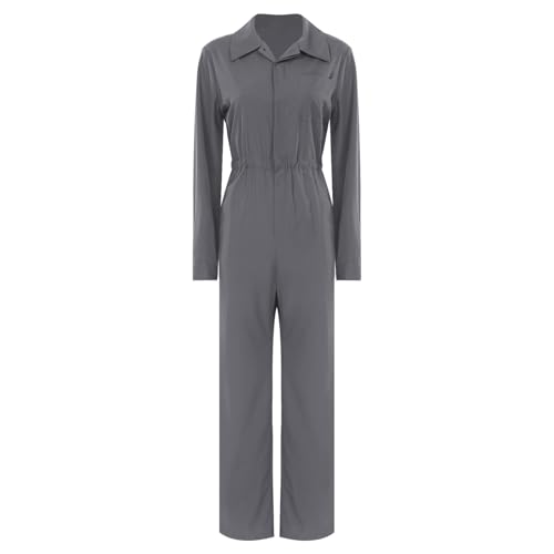 Léotard boutonné femme gris XL inhzoy combinaison manches longues casual