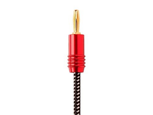 monoprice premium braided speaker wire 14awg - with gold plated banana plug connectors - affinity series 1 pack 3 foot redblack