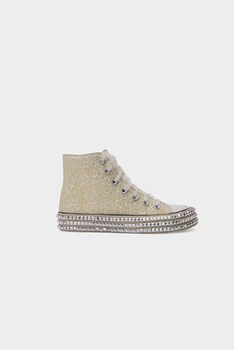 Womens High-Top Canvas Sneakers Studded Rhinestone Side Shoes Lace Up Fashion Shoes Casual Platform Ankle Boots3