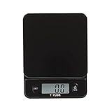 Taylor Glass Top Food Scale with Touch Controls, 11 lb Capacity, Sleek Black Design for Precision Food Measurement in Grams and Ounces