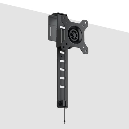 GIBBON MOUNTS パーテーション モニターアーム 壁 1画面 シングル 上下左右±15°多角度調節 13～34インチ 耐荷重8kg モニター 壁掛け金具 8段高度調節 VESA スタンド 360度回転可能 75×75mm/100×100mm 快適ワーク ディスプレイ アーム ブラック