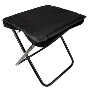 Miracle Mart Camping Stool – Foldable Outdoor Chair | Portable Folding Stool with Carry Bag | Lightweight Alloy Steel Frame | Compact, Durable Travel Seat for Camping, Hiking, Fishing, (Black) Miracle Mart Camping Stool – Foldable Outdoor Chair | Portable Folding Stool with Carry Bag | Lightweight Alloy Steel Frame | Compact, Durable Travel Seat for Camping, Hiking, Fishing, (Black)