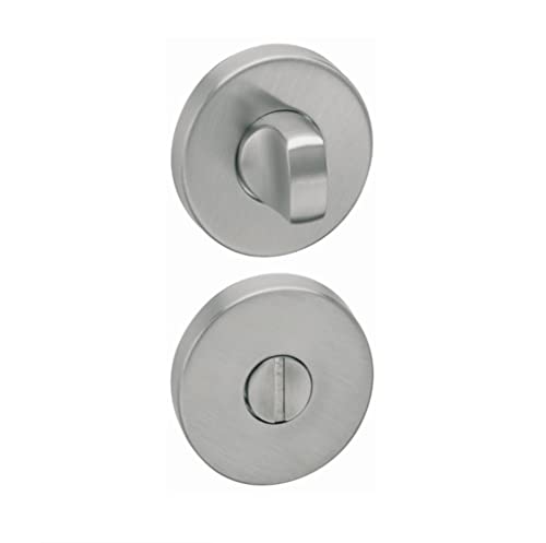 Muletilla y desbloqueo juego de condena y desbloqueo roseta redonda acero inoxidable 18/8 cuadradillo de 6mm,para picaportes de baño cierre condena de 50mm y 35mm (50mm)