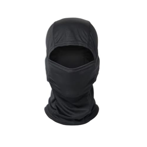 Tactic© - Pasamontañas de esquí militar, camuflaje ultrarresistente, transpirable, impermeable y térmica, para motocicleta, snowboard, protección UV y viento Airsoft Balaclava, Negro , Talla única