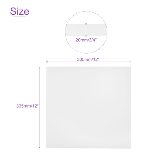 Image of DMiotech 12 x 12 x 3 /4 Inch Plastic UHMW Sheets, Ultra High Molecular Weight Polyethylene, Opaque White Polyethylene Board for Automotive, Chemical, Manufacturing, DIY Home Kitchen