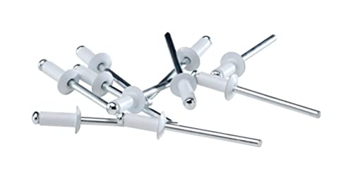 Rapid Blindnieten Aluminium Weiß Ø 4,8mm, 6-9mm Klemmbereich, 50 Stk. Nieten, Set inkl. Bohrer, für Blindnietzangen