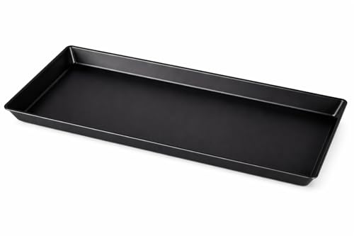 Image of Set of 2 Heavy Duty Plastic Utility Trays for Tubular Battery, Plant Pots, Seedlings & Nursery | Drip Water Collection, Gardening & Soil Mixing | Black Colour (2 Set Tray)