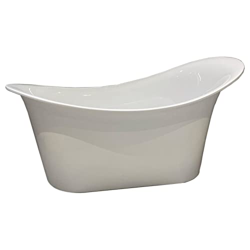 Lupo Freestanding Bath | Double Skinned Acrylic Bathtub | Modern Slipper Bath | 1750 x 825