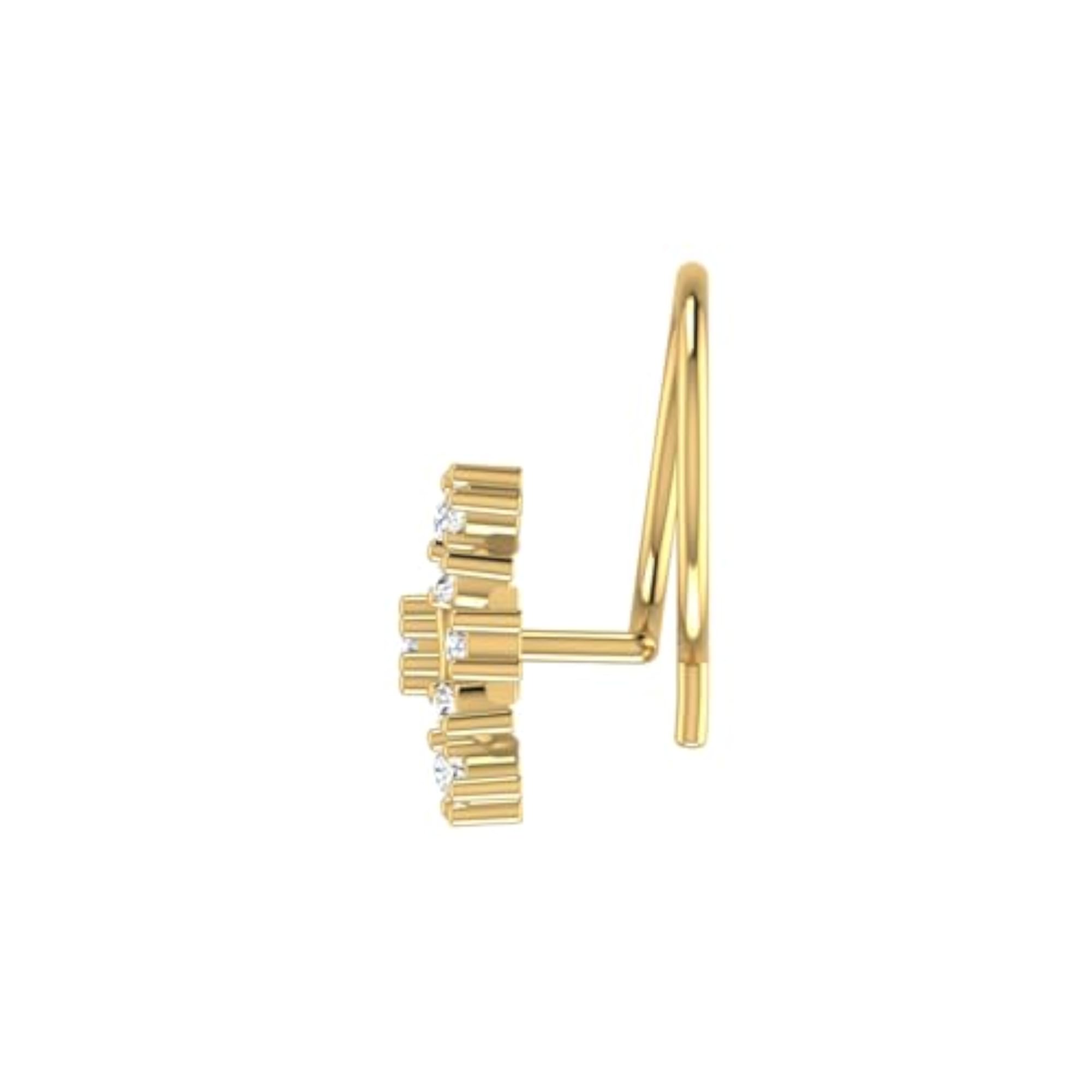 9K BIS Hallmarked Yellow Gold Stud Nosering, Elegant Gift