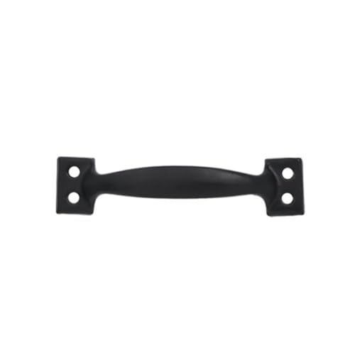 Manetas para puertas Manija de puerta de hierro de 3/4/5 pulgadas con manija de puerta de muebles en forma de arco for puertas correderas, garajes, cobertizos, tirador de armario(Black-4 inch)