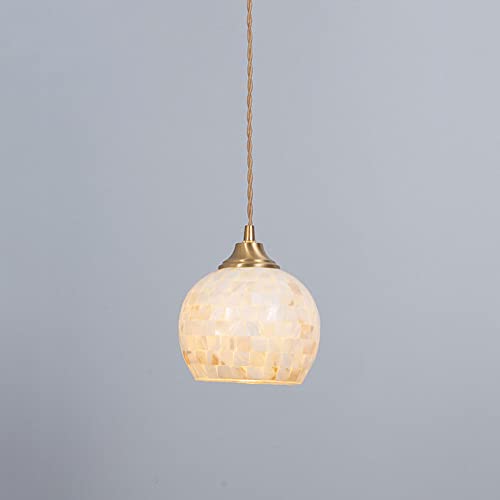 Lustre suspendu luminaire de cuisine fait main en mosaïque de verre
