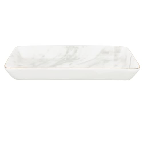 TOPBATHY Placa De Anillo Estante Cesta Mármol Mostrar Joyas Junta Calzoncillos Bisutería Bandejas Soporte De Exhibición Talón Lámina Borde Tapas Platos Centros De Mesa Cajón Cerámica