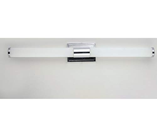 Image of Maxim Lighting Optic 30 inch 2-Light Bath Vanity Light | Polished Chrome Aluminum Finish | White Glass Shade | Transitional Indoor Light Fixture | Ideal for Bathrooms & Powder Rooms | 52116WTPC