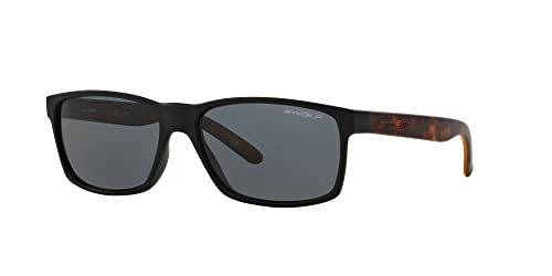 ARNETTE Unisex Sunglasses Rubber Black Frame, Polarized Dark Grey Lenses, 58MM2