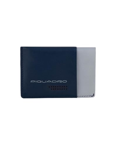PIQUADRO Simple leather credit card holder, blue