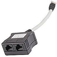 100Base-T Line Sharing (T-mod) Adapter, Unshielded, 2 x Female RJ45 to 1 x Male RJ45, 15cm Cable