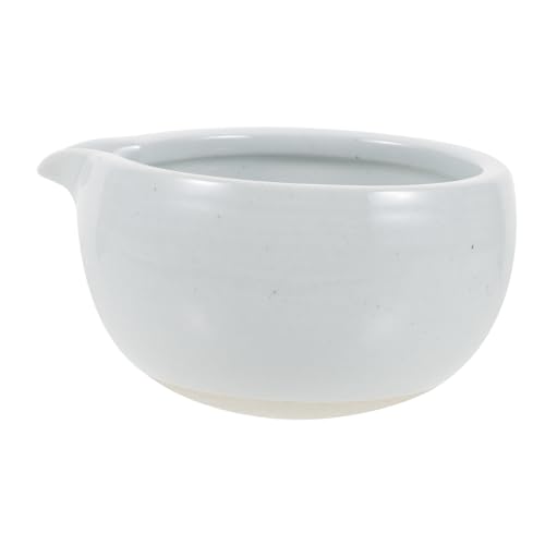Mobestech Ceramic Matcha Bowl with Spout for Traditional Tea Ceremony Japanese Style Matcha Bowl for Home and Tea Houses