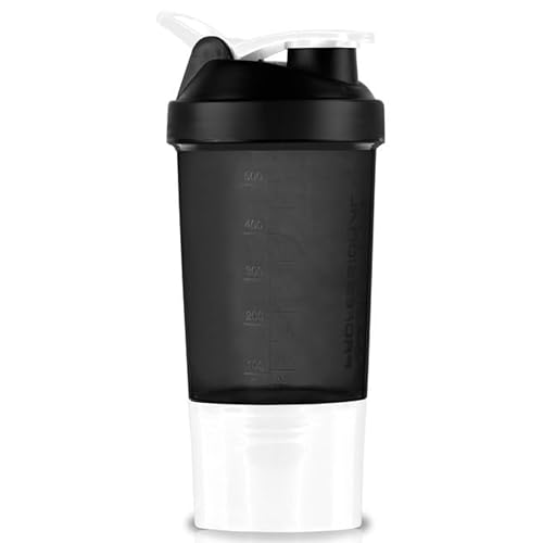 Image of Zyro Spider Gym Shaker Bottle, Shakers for Protein Shake 500 Ml with 1 Storage Compartment Gym protein shaker for workout (Pack of 1,White)