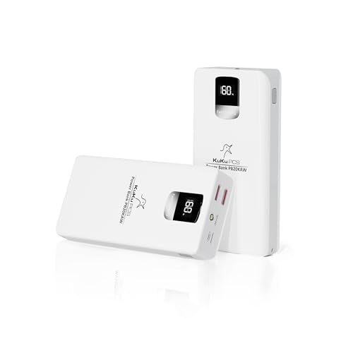 KuKu PCS, Portable Charger, 22.5W, 20000mAh, USB C, Power Bank, Fast Charging, LED Display Phone Charger, 3 Output 3 Input with Flash Light, High Capacity, Compatible with iPhone, Samsung, Android