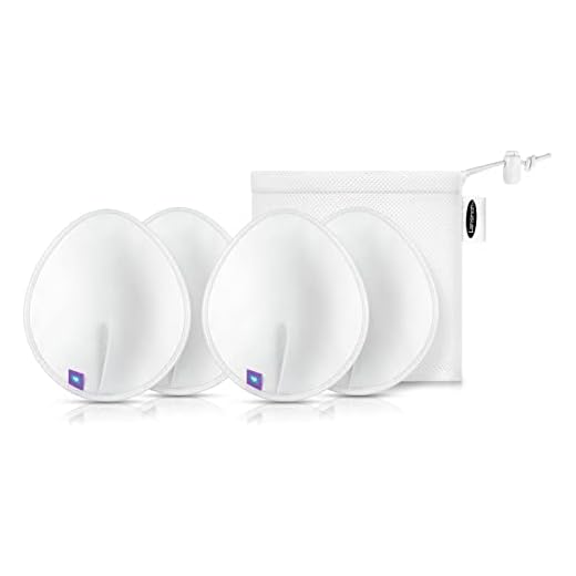Lansinoh Discos Lavables de Lactancia, Reutilizables, Ultra Absorbentes, Ecólogicos de Viscosa de Bambú, Incluye 4 Discos para Usarlos de Día y de Noche