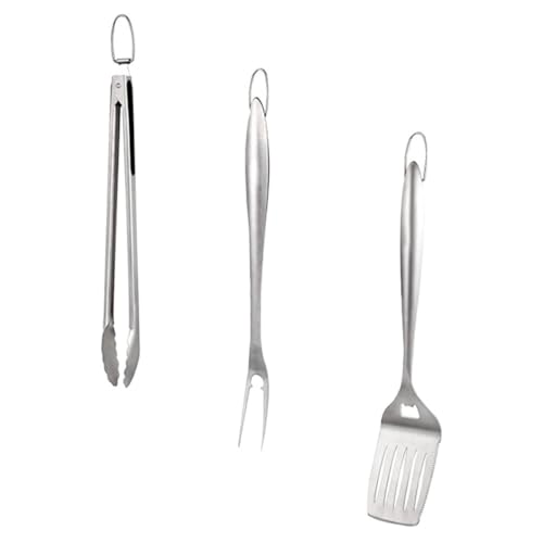 Set de 3 utensilios para barbacoa en acero inoxidable miniatura 1