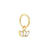 Gualiy Anillos de nariz de titanio para mujer, aro de nariz de 16 g con circonita cúbica marquesa, piercing para cartílago, 1.2x8mm, Titanio, Circonita cúbica