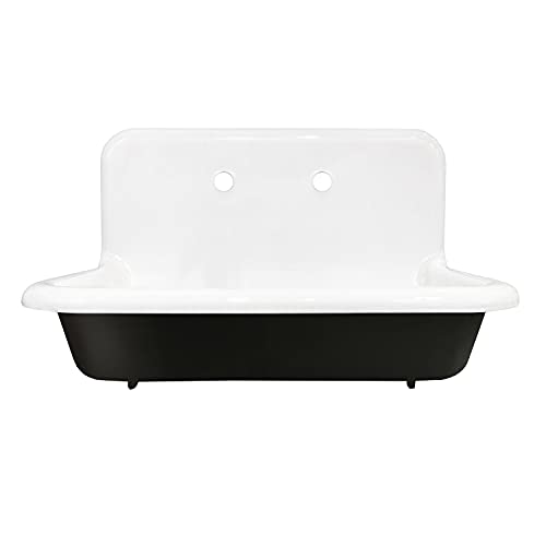 Kingston Brass Gourmetier Gclws302019 30X20 Single Bowl Wall Mounted Sink, White #TOP4
