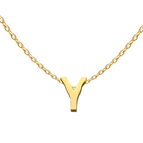 Pendentif lettre Y femme titane plaqué or anti ternissement durable