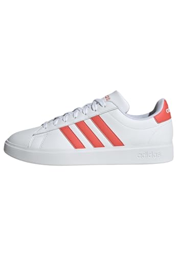 adidas Homme Grand Court 2.0 Sneaker, Cloud White Preloved Scarlet Cloud White, 46 EU