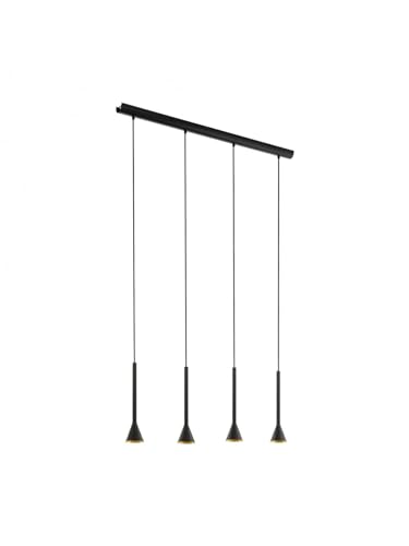 Lustre LED moderne noir 4 lumières salon chambre salle à manger
