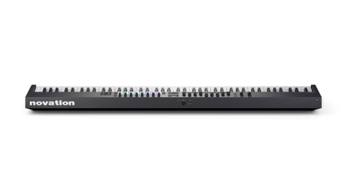 Image of Novation Launchkey 88 MK4 USB MIDI Keyboard Controller | USB, 88 Semi-Weighted Keys, 16 Pads with Polyphonic Aftertouch, 9 Faders, Pitch /Mod Wheels, OLED Display, Scale Mode