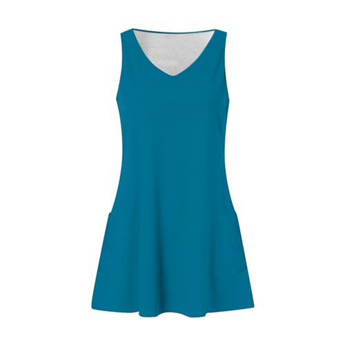 Image of Summer Dresses for Women 2026 Casual V Neck Sleeveless Sundresses Boho Beach Tank Dresses with Pockets