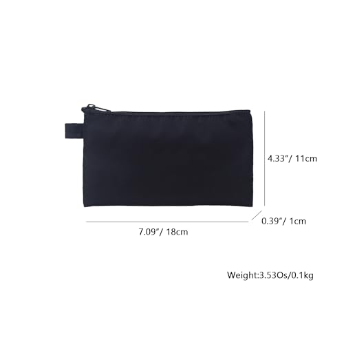 Money Bag with Zipper, Nylon, Black, Unisex-Adults2
