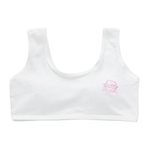 Girls Bras Cotton 9-17 Years Cotton Sports Bras for Girls Underwear for Girls Teen Strapless Bras for Girls Ages 12-14 Strapless Bras for Teens Preteen Bras Kids Bra 05# White 9 Years