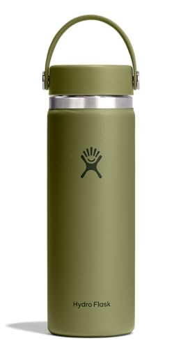 Image of Hydro Flask Water Bottle - Insulated Stainless Steel - Wide Mouth Flex Lid, Non Spill, Leakproof and Refillable in 20 Oz Palmer Green