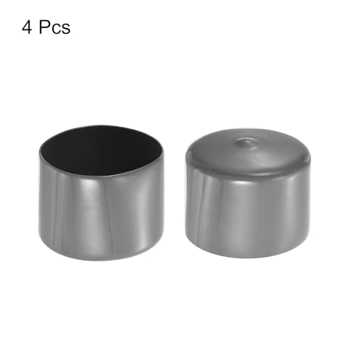 Image of uxcell 4pcs Rubber End Caps 57mm ID Vinyl Round End Cap Cover Screw Thread Protectors Dark Grey, 40mm Height