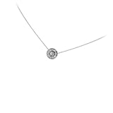 Halskette aus Sterling-Silber 925/000, rhodiniert, Zirkonoxid und Nylonfaden.