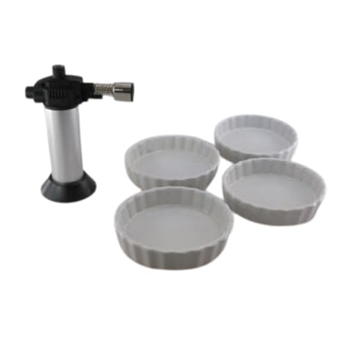 Lebrun Couverts - Coffret Service crème brulée 5 pièces Comprenant 1 Chalumeau culinaire, 4 ramequins - Vaisselle et Arts de la Table - Diamétre 10cm -...