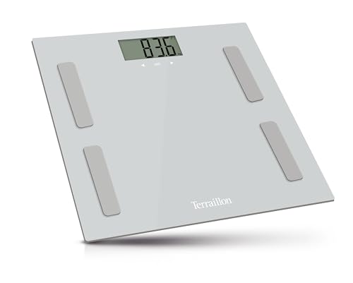 TERRAILLON - BODY CONNECT - Balance connectée Bluetooth, Impédancemètre, Analyse des masses graisseuse, musculaire, hydrique, osseuse et viscérale, IMC,...