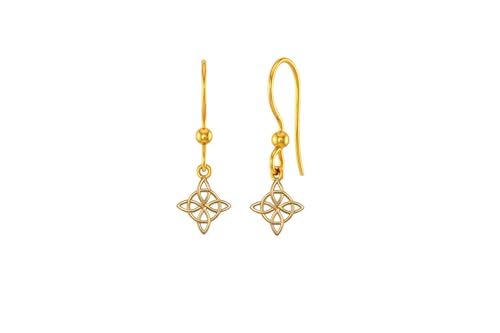 Boucles d'oreilles noeud de sorcière plaqué or 18 carats 3 microns