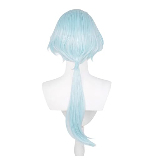 Image of Anime Sky Blue Wigs Long Straight Wig Jellyfish-Cut with Bangs Adult Game Cosplay Wigs Halloween,Christmas,Comic con,Game Show,Party