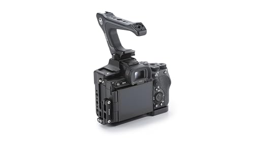 Image of Tilta Half Cage Lightweight Kit Compatible with Sony a7R V, with Mount Accessories via NATO, Cold Shoe and 1 /4 inch-20 Threads with Locating Pins | TA-T46-A (Black)