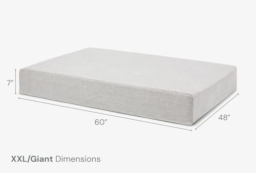 Image of Barker Beds Giant Orthopedic Dog Bed - 7 inch Memory Foam Mattress - 100-300 lbs - Joint Pain & Arthritis Support - Washable Cover - 60 inchx48 inchx7 inch - Stormcloud Linen
