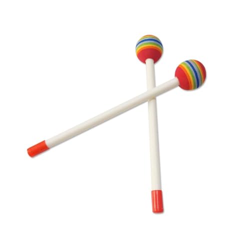6 Piezas Baquetas de Tambor con Cabeza de Espuma Color Arcoíris miniatura 5